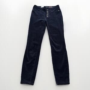 Anthropologie Pilcro Womens 25 Blue Corduroy High Rise Skinny Button Fly 26x26.5